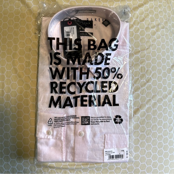 NWT Ted Baker Long Sleeve Linen Shirt - Picture 1 of 6